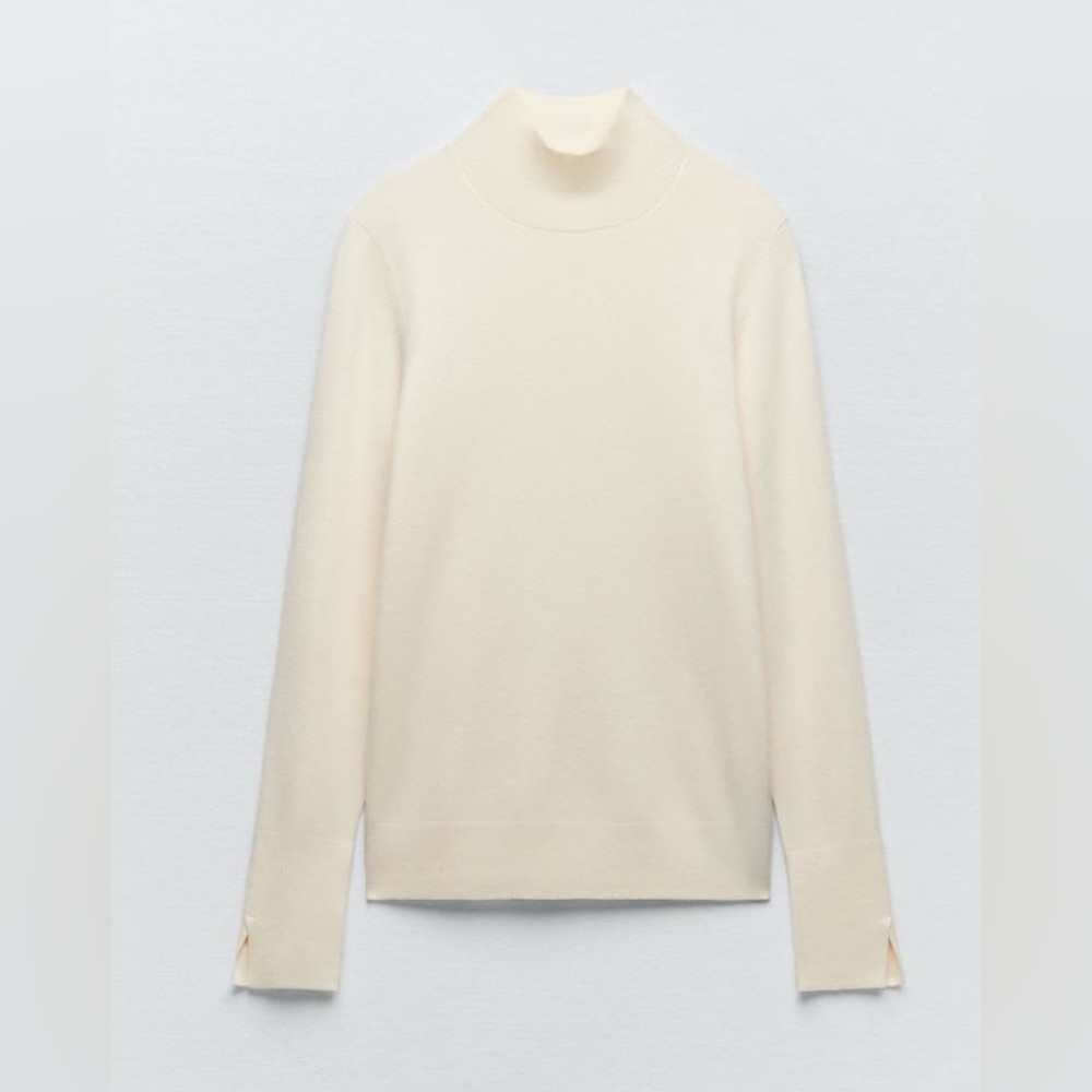 Zara Cream Mockneck Sweater